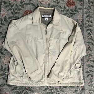 Columbia Sportswear beige canvas full zip up jacket University of Miami, XL 🤎